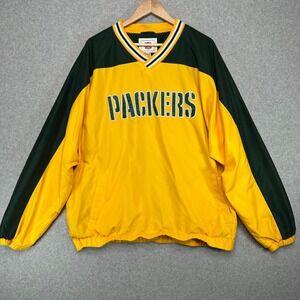 Vintage‎ Y2K G-III Green Bay Packers Pullover Jacket XL V-Neck NFL Windbreaker